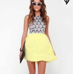 Prints and the Popper Yellow Print Dress
